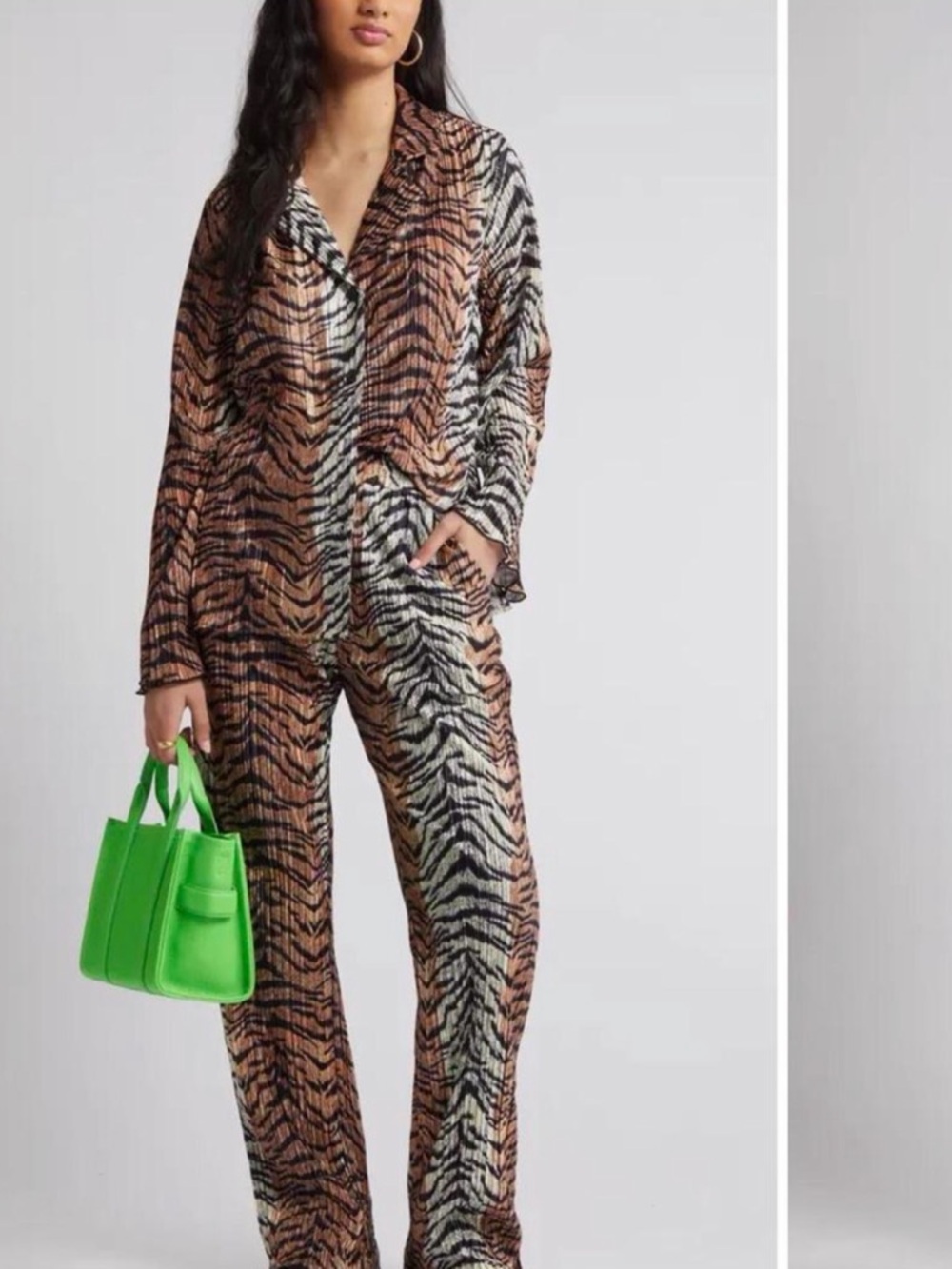 Dressed in LALA Tiger-Stripe Wide Leg Pants — Brown & Black